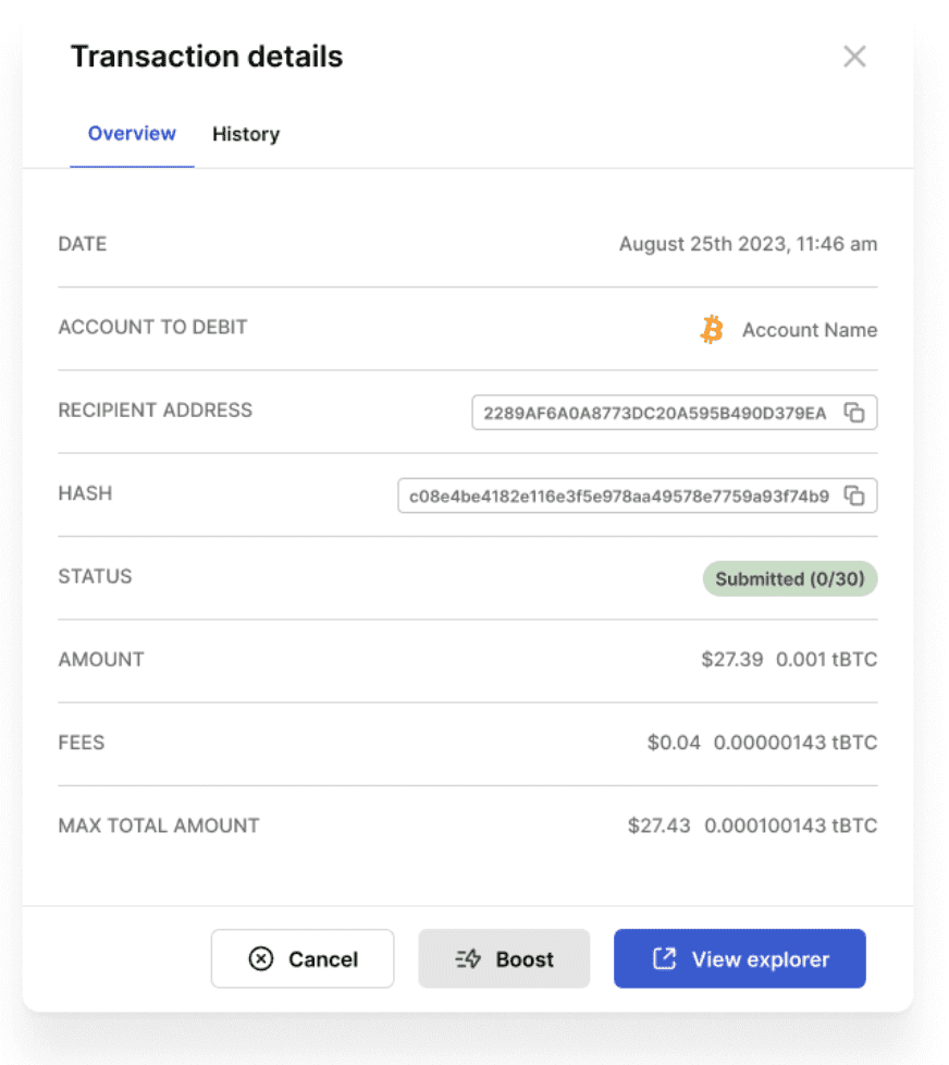 transaction details