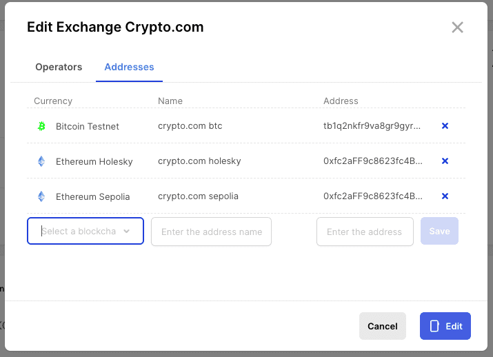 whitelist addresses
