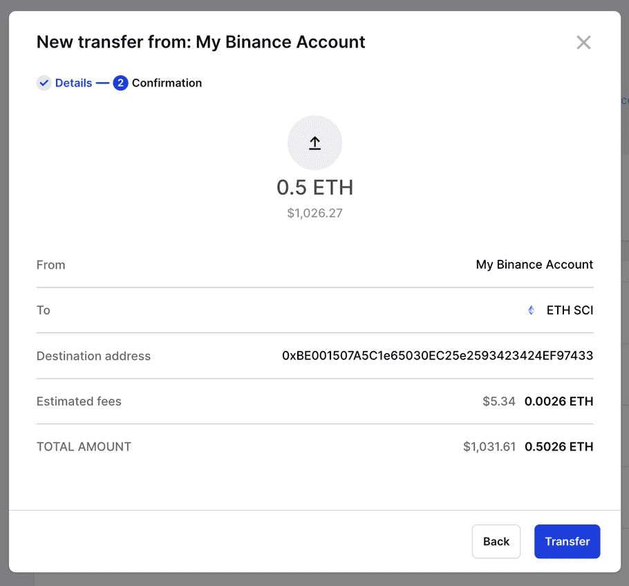 exchange confirmation